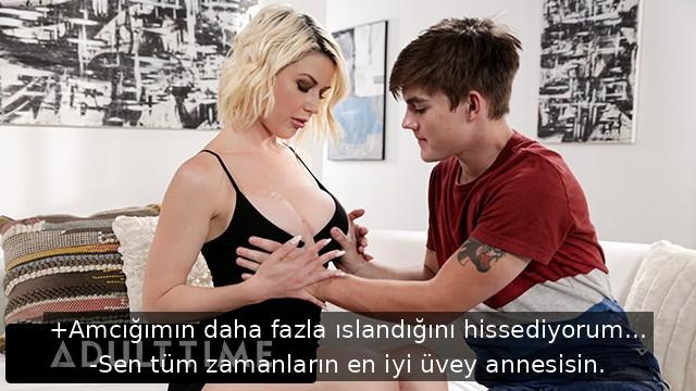 Üvey Oğluna Cinselliği Öğreten Sarışın Kaltak Deneyimlerini Sikişerek Yansıtıyor